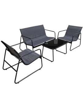 SET GRADINA/TERASA, 4 PIESE, GRI, METAL SI STICLA, ARTIM GROUP COLLECTION