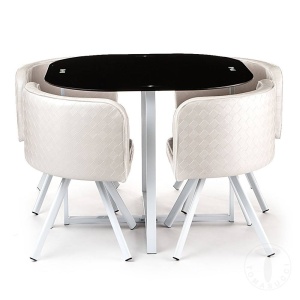 SET MASA SI SCAUNE, NEW DAILY, COD 1729, STIL MODERN, REALIZATA DIN METAL SI STICLA - Img 4