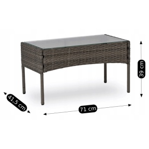SET MOBILIER DE GRADINA/TERASA, MISSISSIPI, ARTIM MEBLE, DIN METAL, TECHNORATAN SI STICLA, CULOARE GRI - Img 13