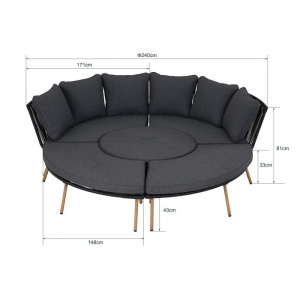SET MOBILIER DE LUAT MASA SI LOUNGE, ALUMINIU SI POLIRATAN, ARTIM GROUP COLLECTION - Img 2