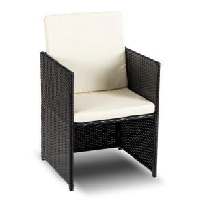 SET MOBILIER GRADINA, ARTIM MEBLE, REALIZAT DIN POLIRATAN SI TEXTIL, CULOARE NEGRU/CREM, STIL MODERN - Img 6
