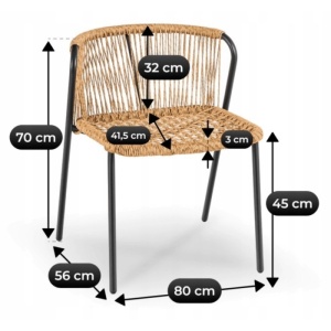 SET MOBILIER TERASA, TRIESTE, ARTIM MEBLE, DIN METAL, STICLA SI RATAN, CULOARE MARO/NEGRU - Img 9