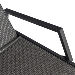 SEZLONG, ARTIM MEBLE, REALIZAT DIN TEHNORATAN SI METAL, CULOARE NEAGRA, STIL MODERN - Img 5