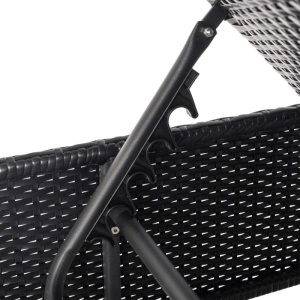 SEZLONG PLAJA, ARTIM MEBLE, REALIZAT DIN TEHNORATAN SI TEXTIL, CULOARE NEGRU/MARO, STIL MODERN - Img 6