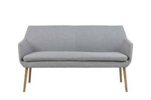 SOFA CONFORTABILA, NORA, GRI DESCHIS/NATURAL, CU TAPITERIE DIN TEXTIL SI LEMN, STIL SCANDINAV B2 - Img 2