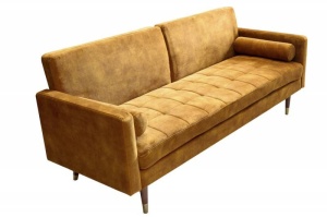 SOFA EXTENSIBILA, COUTURE 195CM, MICROFIBRA GALBEN PAL, COD 42490, MODEL DEOSEBIT - Img 6