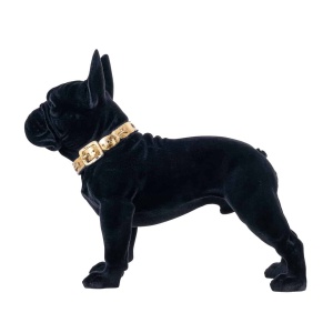 STATUETA DECORATIVA DOG SPIKE, NEAGRA, DIN POLIRASINA, STIL MODERN, B2 - Img 3