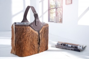 SUPORT PENTRU REVISTE DIN PIELE NATURALA HIDE 37750 DESIGN VINTAGE UNICAT
