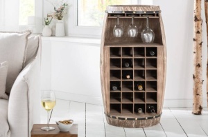 SUPORT STICLE VIN 97CM, BODEGA COD 40415, DIN LEMN MASIV, STIL RETRO - Img 6