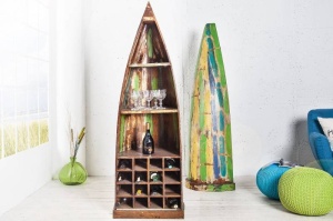 SUPORT STICLE VIN, BORNEO, DIN LEMN MASIV, STIL RETRO