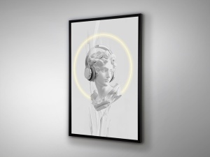 TABLOU DECORATIV CU LED, BUSTO 120CM, PANZA IMPRIMATA, DESIGN EXCLUSIV