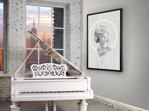 TABLOU DECORATIV CU LED, BUSTO 120CM, PANZA IMPRIMATA, DESIGN EXCLUSIV - Img 3