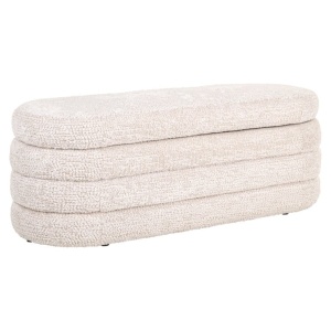 TABURET CU SPATIU DE DEPOZITARE CAMILLE BE LOVELY CREAM 11, S4616, CONFECTIONAT DIN 100% POLIESTER, LEMN, PLACAJ SI SPUMA