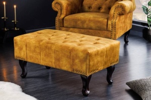 TABURET PENTRU FOTOLIU, CHESTERFIELD GALBEN MUSTAR, COD 41445, CATIFEA - Img 2