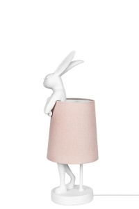 VEIOZA RABBIT ALB/ROZ, CONFECTIONATA DIN POLIRASINA SI METAL, STIL MODERN - Img 4