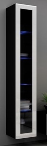 VITRINA LIVING CU LED VIGO 180 NEGRU/ALB DESIGN MODERN CM