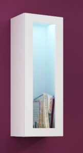 VITRINA LIVING CU LED VIGO 90 ALB DESIGN MODERN CM