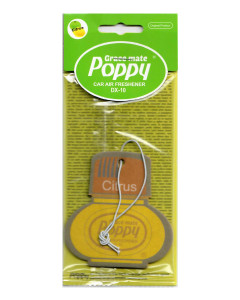 Poppy Grace Mate Classic Cardboard Car Airfreshener CITRUS