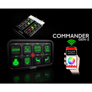 LEDSON COMMANDER GEN2 - PAINEL DE INTERRUPTOR DE RELÉ - 8 SAÍDAS - BLUETOOTH / CONTROLE DE APP / RGB