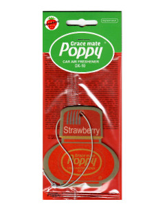 Poppy Grace Mate Classic Cardboard Car Airfreshener STRAWBERRY