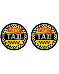 STICKER FAKE TAXI YELLOW
