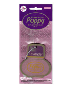 Poppy Grace Mate Classic Cardboard Car Airfreshener LAVENDER