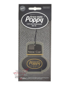 Poppy Grace Mate Classic Cardboard Car Airfreshener NEW CAR