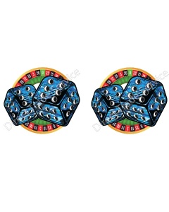 STICKER PLUCHE DICES BLUE
