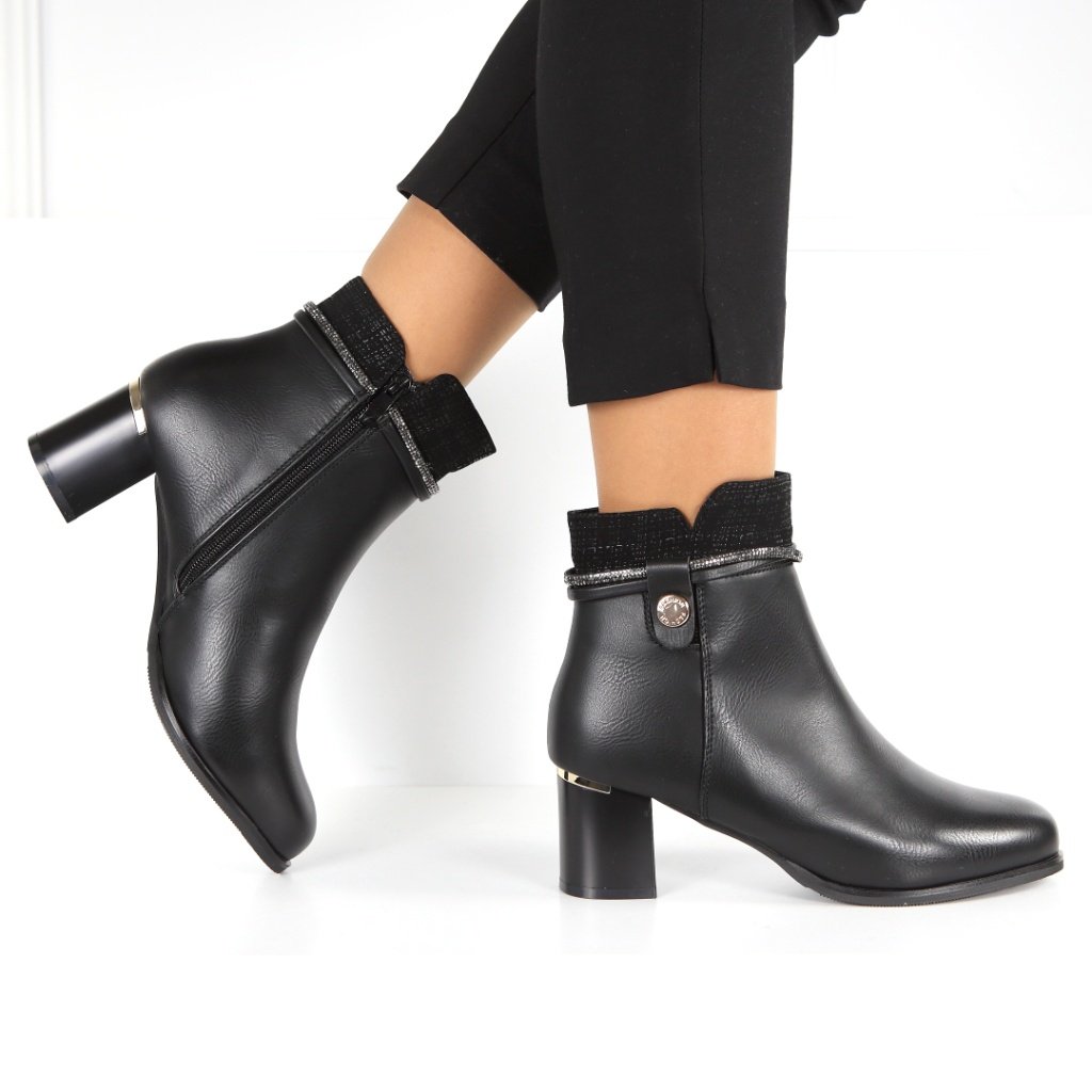 Botine negre imblanite Useria - 3 | YEO