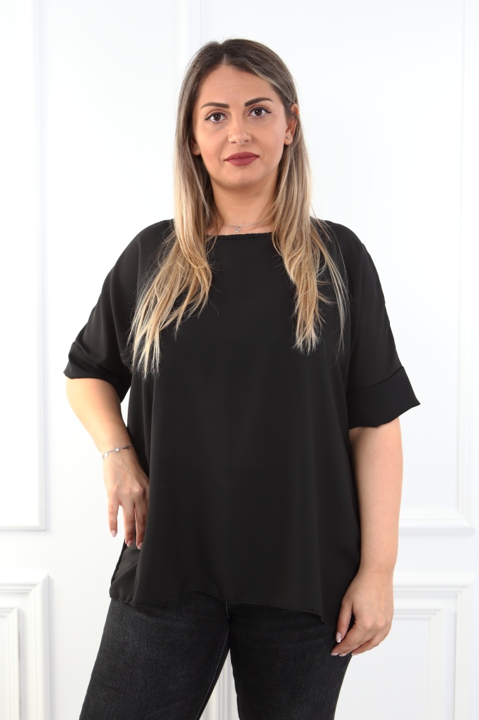 Bluza neagra simpla Liane - 1 | YEO