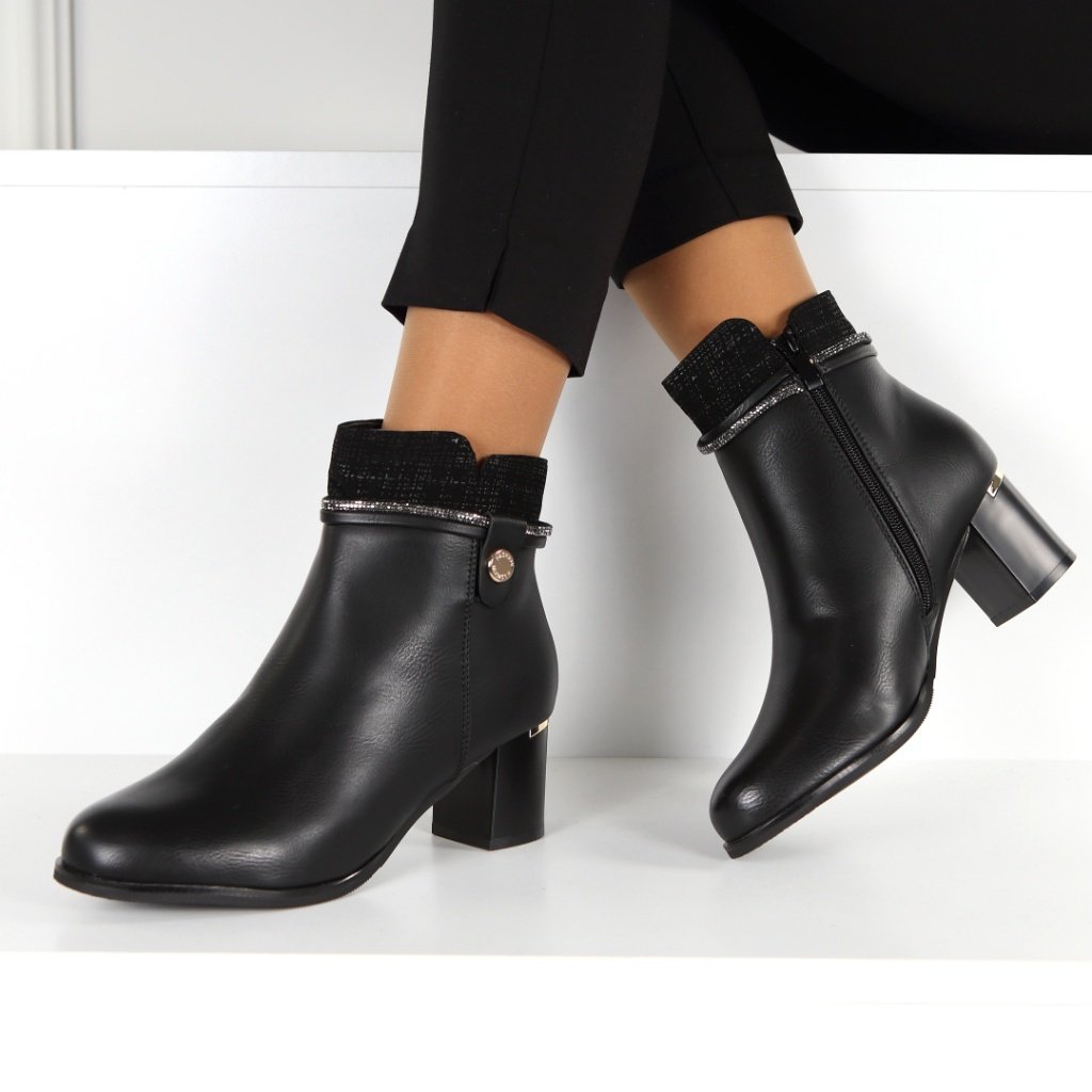 Botine negre imblanite Useria - 2 | YEO