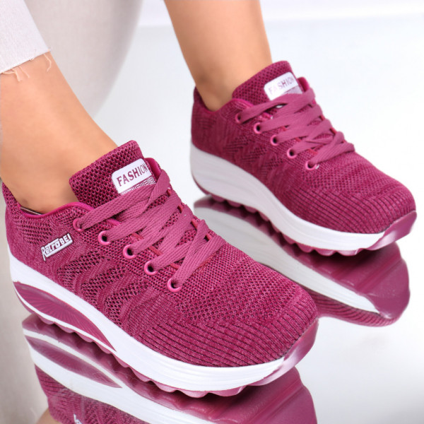 Adidasi material textil roz inchis Camy