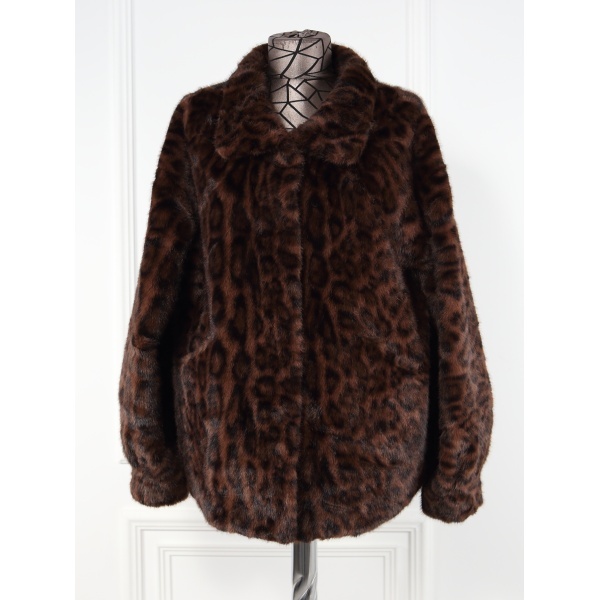 Haina animal print din blana ecologica Norey