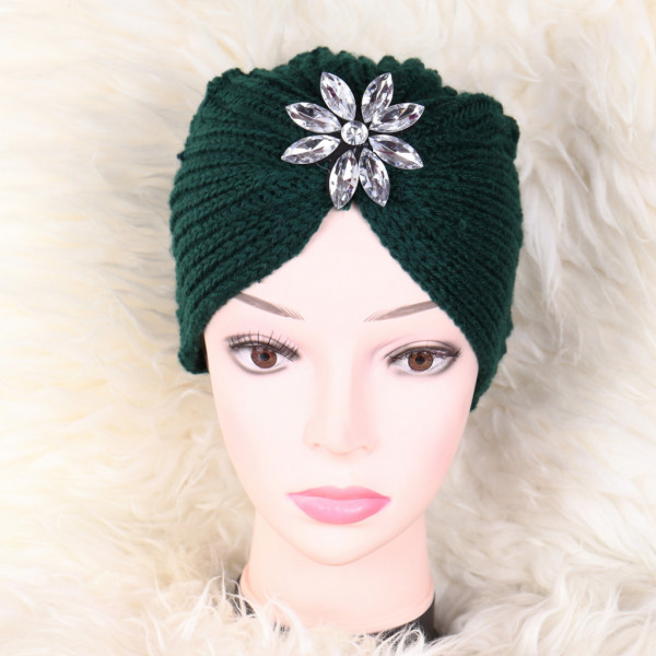 Turban cu floare verde Hatice - Img 1