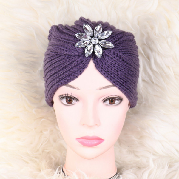 Turban cu floare mov Hatice