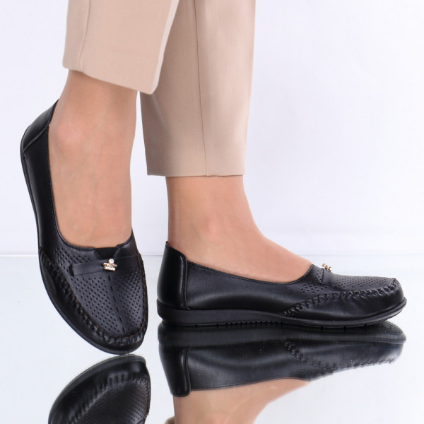 Pantofi piele ecologica negri Zeta
