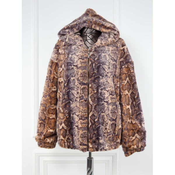 Haina animal print din blana ecologica Lione