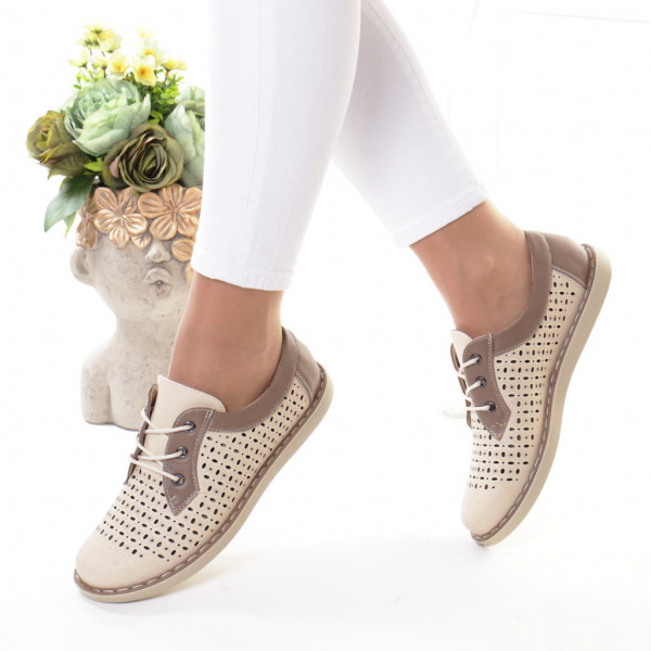 Pantofi bej piele ecologica Bodia