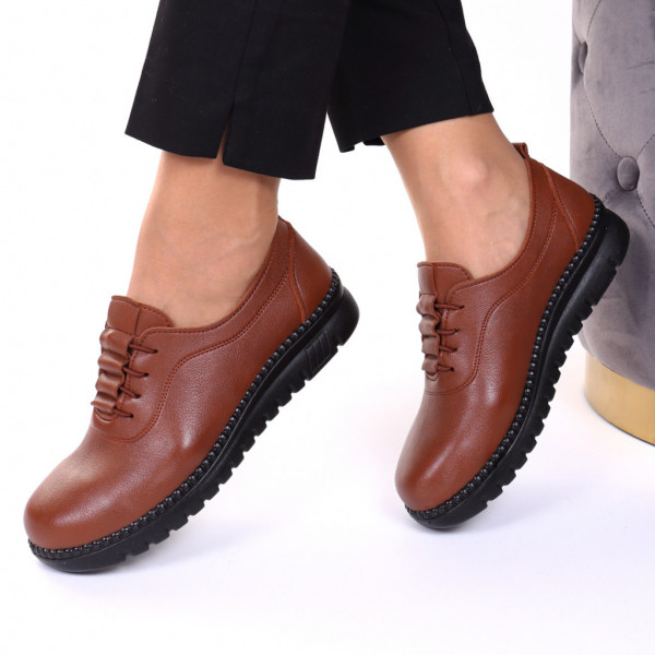 Pantofi piele ecologica maro Lisandra