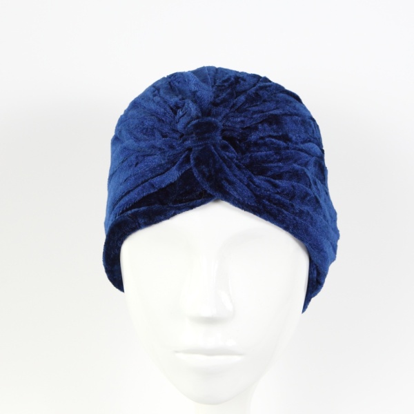 Turban bleumarin catifelat Ina