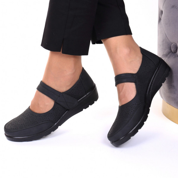 Pantofi piele ecologica negri Tereza
