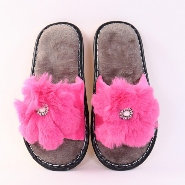 Papuci cu blanita fucsia Lin