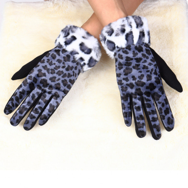 Manusi animal print bleumarin Reva
