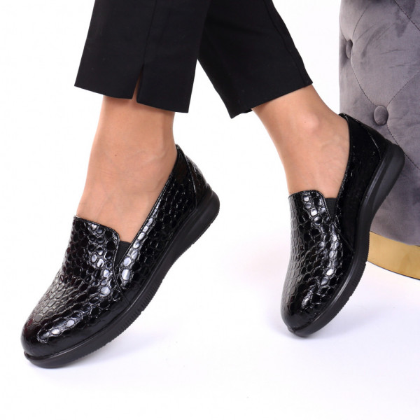 Pantofi piele ecologica negri Aima