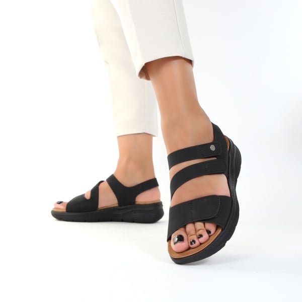 Sandale negre comode Alonia