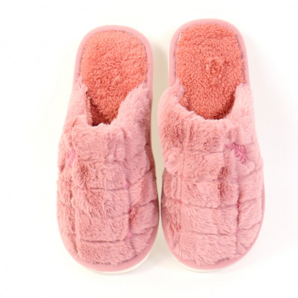 Papuci de casa pufosi roz Paniz - Img 1