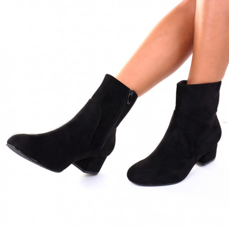 Botine piele ecologica intoarsa negre Genesia - Img 3
