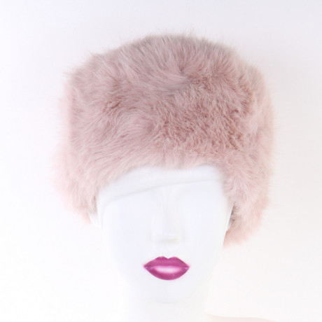 Caciula roz pudra din blana Neka