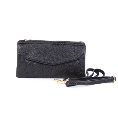 Portofel negru cu bareta reglabila Goldy