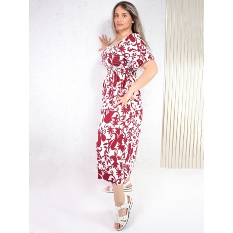 Rochie alb cu rosu Nerimana - Img 2